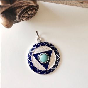 Free People Throat Chakra Turquoise Silver Pendant ✈️FREE SHIPPING✈️